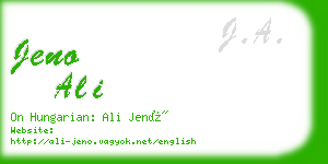 jeno ali business card